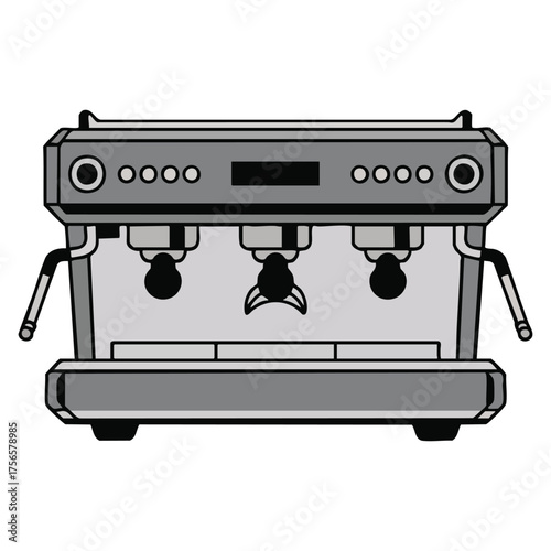 Coffee machine modern vector cartoon illustration isolated on white background ideal for cafe beverage maker home brewing or espresso themed creative artwork