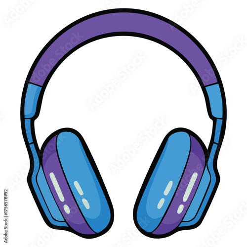 Colored headphones isolated vector icon perfect for music technology audio design modern gadget illustration or entertainment creative themed artwork
