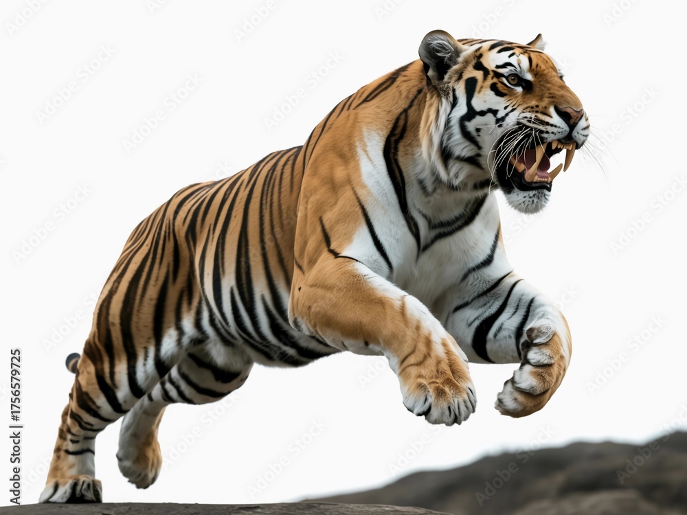Obraz premium bengal tiger isolated on white background