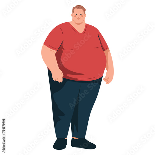 Obese man clip art vector illustration perfect for cartoon character design health awareness or social theme creative isolated artwork educational visuals