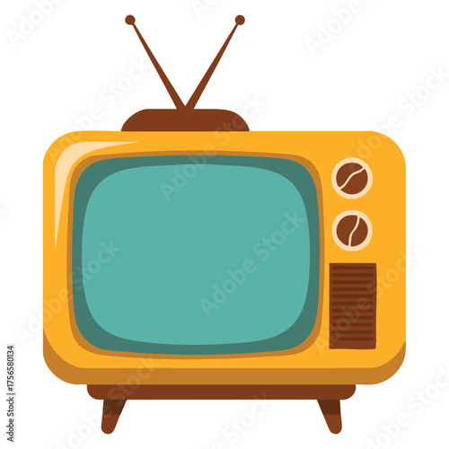 Retro TV isolated on white background vector illustration old style television with antenna perfect for flat design vintage technology or media artwork
