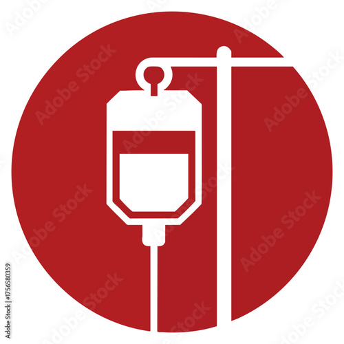 Vector icon blood transfusion isolated medical healthcare symbol suitable for hospital donation emergency treatment or laboratory creative design concept