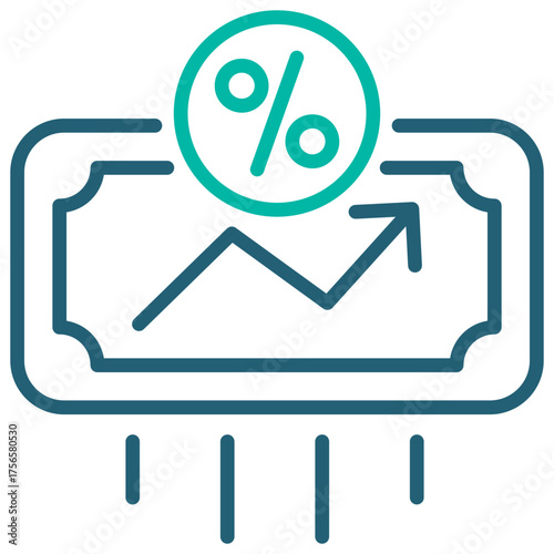 Inflation Outline Blue Icon