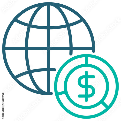 Economy Outline Blue Icon