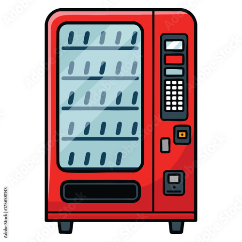 Vector illustration of vending machine isolated on white background ideal for snack beverage concept empty dispenser or retail product design and artwork