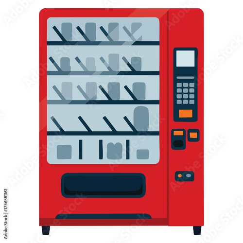 Vending machine isolated on white background vector illustration empty snack and drink dispenser perfect for retail beverage or snack store concept artwork
