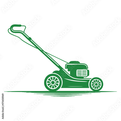 Vector sketch icon of lawnmower isolated hand drawn design suitable for gardening infographic landscaping website or outdoor equipment concept artwork
