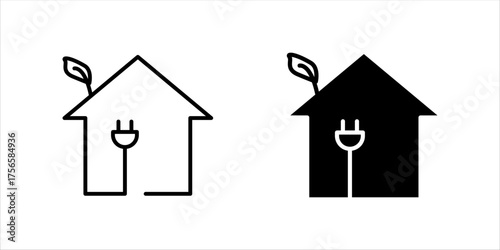 line icons of energy efficiency and saving. Outline symbol collection. Editable vector stroke. 256x256 Pixel Perfect scalable	
