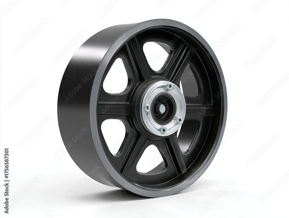 Obraz premium Stylish black wheel with modern design elements.