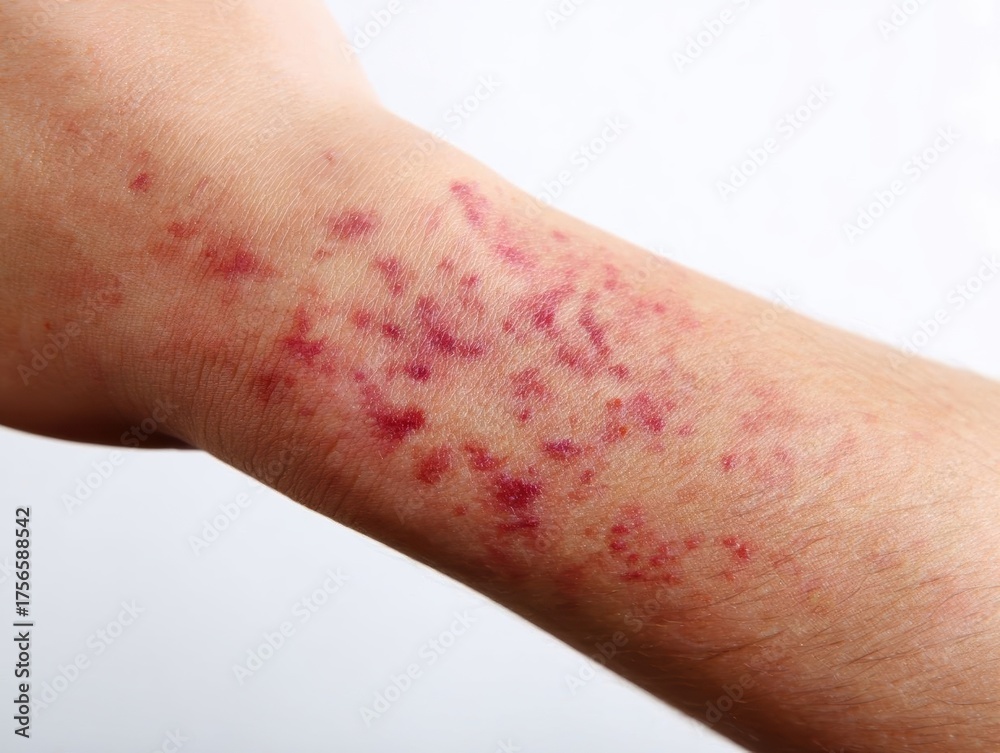 Naklejka premium Skin condition affecting the wrist area.