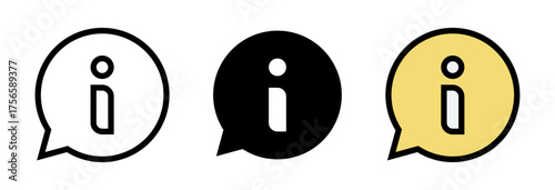 Conjunto de iconos de mensaje informativo. Comunicación clara, aviso público, soporte útil. Ilustración vectorial