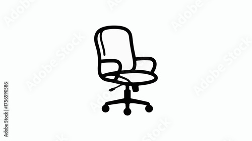 Simple, modern office chair illustration on a white background