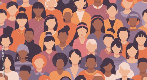 Diverse group of people illustration. A colorful and inclusive representation of multicultural individuals