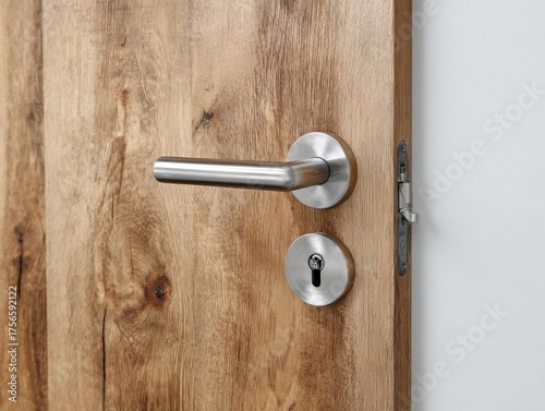 Wallpaper Mural Modern door handle on a wooden door panel. Torontodigital.ca