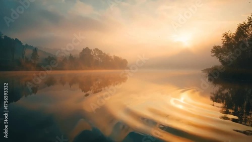 Calming nature-inspired cinematic landscape background, Generative AI