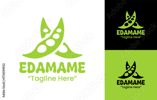 Organic Edamame Logo Modern Plant-Based Identity