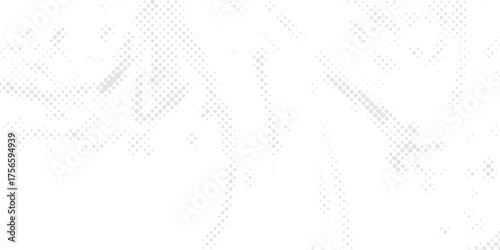 Minimal dotted grayscale background with halftone effect. Simple vector graphic pattern with grey dots on a white