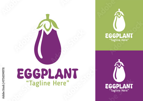 Eggplant Logo Modern Minimalist Vegetable Identity