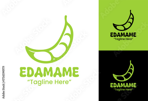 Modern Edamame Logo Minimalist Organic Identity