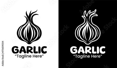Geometric Garlic Logo for Sustainable Food Branding