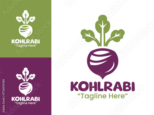 Minimalist Kohlrabi Logo for Organic Food Branding