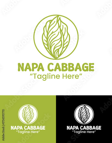 Napa Cabbage Logo Modern Organic Vegetable Identity