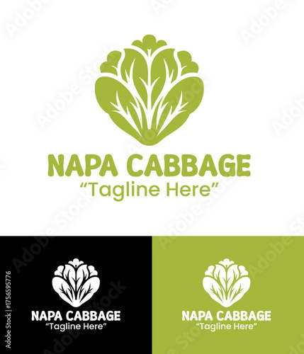 Abstract Napa Cabbage Logo Modern Organic Emblem