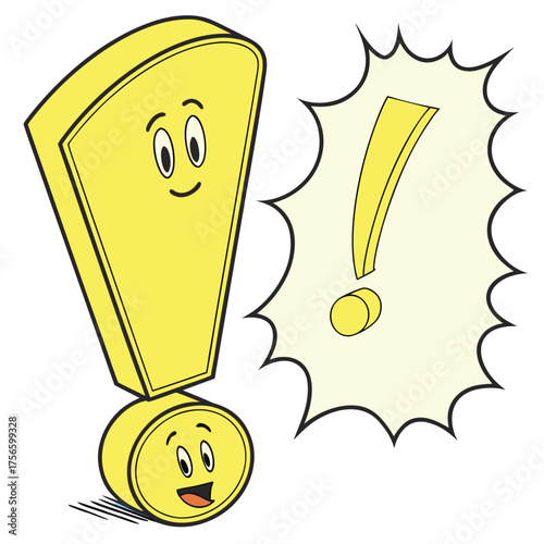 exclamation mark with gold coin