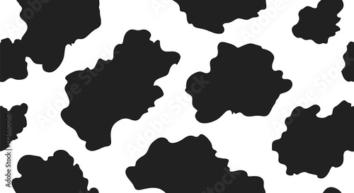 Classic cowhide pattern for fashion or design projects, a timeless black and white texture adding a touch of rustic charm to any creative work