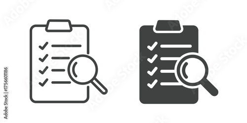 Searching Icon. Line and glyph solid icon