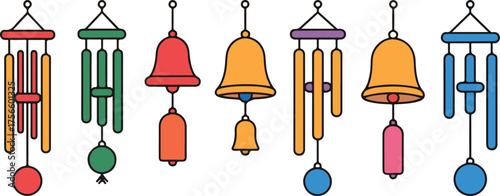 Colorful Wind Chimes Design