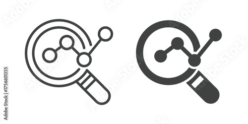 Analyze Icon. Line and glyph solid icon