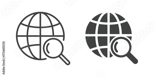 Searching Icon. Line and glyph solid icon