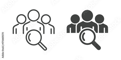 Human Resources Icon. Line and glyph solid icon