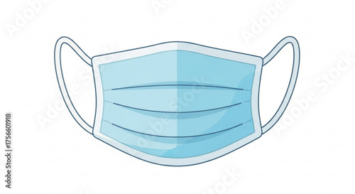 Blue surgical mask with white straps, a crucial protective gear for preventing the spread of viruses and bacteria