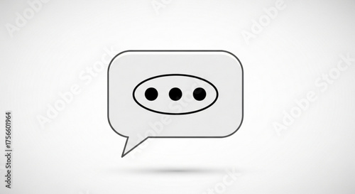 Illustration of a speech bubble with ellipsis inside, symbolizing conversation, communication, or a pending message