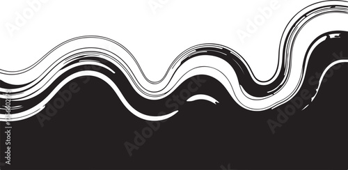 Abstract Black and White Wave Design