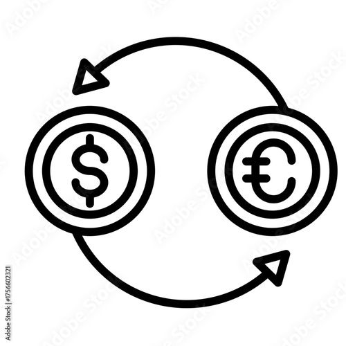 Currency Exchange  Icon Element For Design
