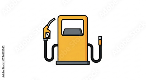 A fuel pump icon, representing gasoline, energy, transportation, and the automotive industry in a simple design