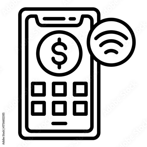 Mobile Payment  Icon Element For Design
