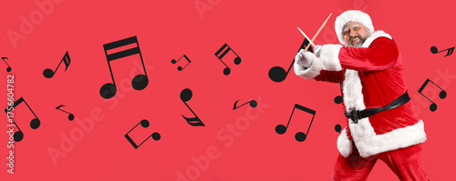 Cool Santa Claus with drums...