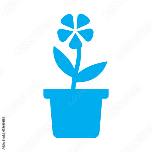 Blue Flower Pot Icon