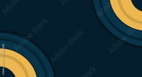 Abstract geometric pattern with yellow and dark blue circles  