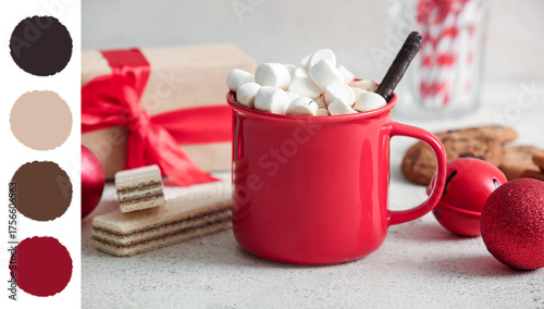 Cup of hot cocoa with marsh...