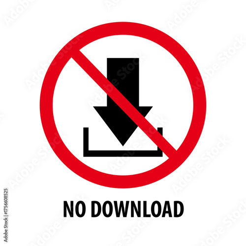 no downloads please sign symbol in vector , download,  social media icon symbol 