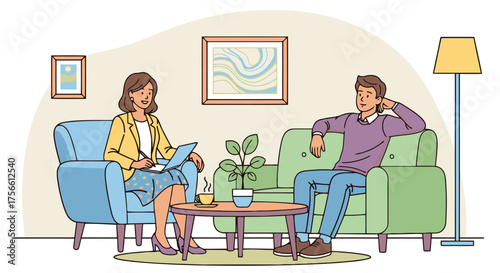 Therapist and client in a counseling session
