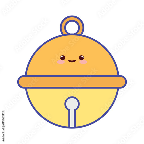 Cute Kawaii Christmas Bell Illustration