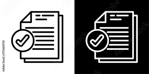 Validation Icon Of Line Black And White Style Vector Illustration 