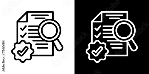 Audit Icon Of Line Black And White Style Vector Illustration 