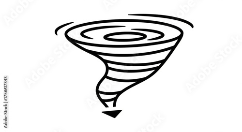 Illustration of a tornado, a powerful and destructive weather phenomenon, swirling vortex of wind, symbol of natures fury and danger